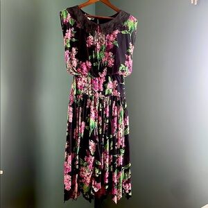 Moonglow vintage 80s dress , floral light weight